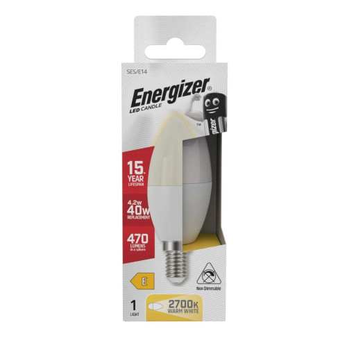 Energizer - LED Bulb - Candle 4.2W 470LM Opal E14 Warm White