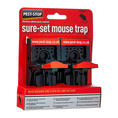 Pest-Stop Sure-Set Plastic Mouse Trap - Twin Pack