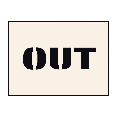 'Out' Stencil (600mm x 400mm)