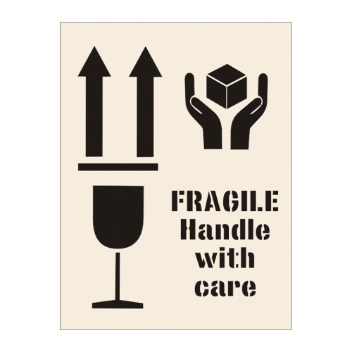 'Fragile Handle With Care' Stencil (600mm x 800mm)