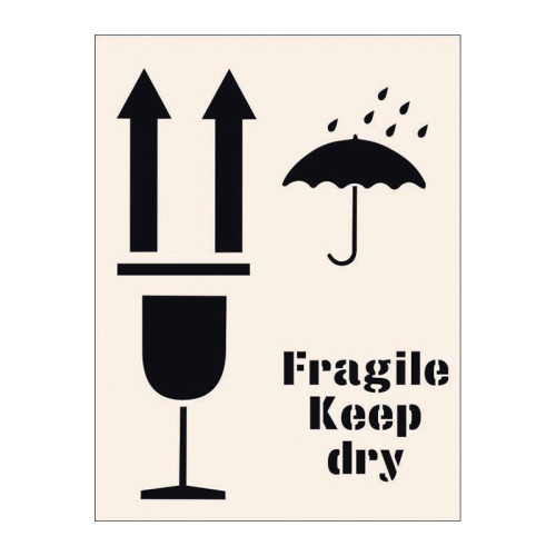 'Fragile Keep Dry' Stencil (400mm x 600mm)