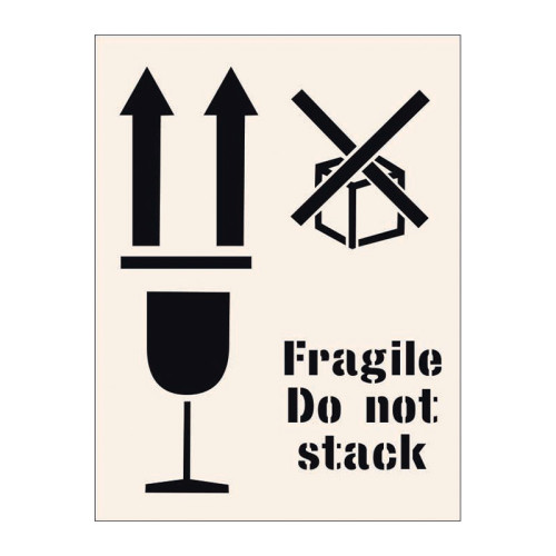 'Fragile Do Not Stack' Stencil (600mm x 800mm)