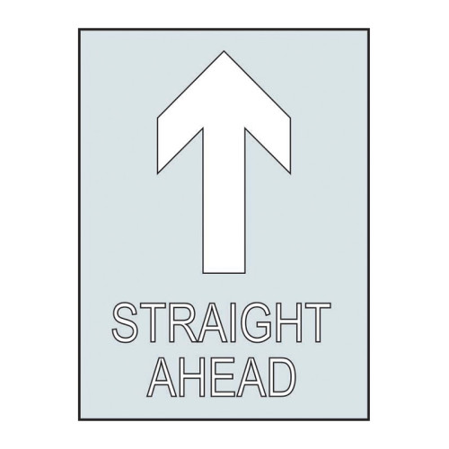 'Straight Ahead (With Arrow Up)' Stencil (300mm x 400mm)