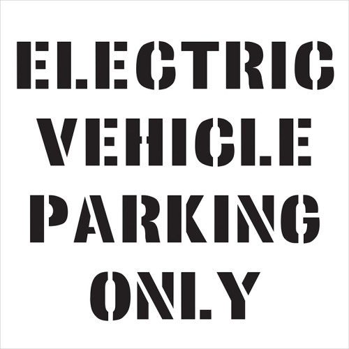 'Electric Vehicle Parking Only' Floor Graphic Stencil, (1000mm x 1000mm)