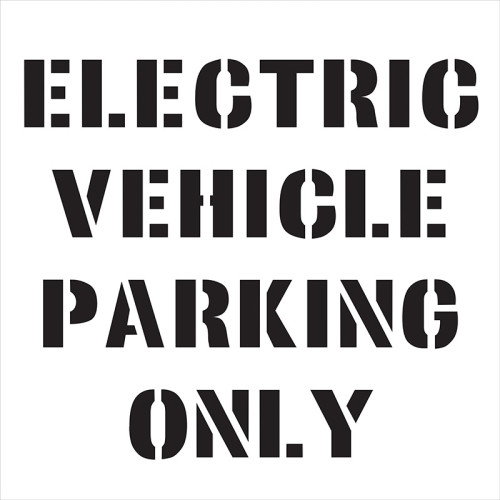 'Electric Vehicle Parking Only' Floor Graphic Stencil, (850mm x 850mm)