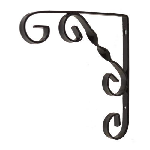 Wrought Iron Scroll Brackets, Black Finish, 150mm