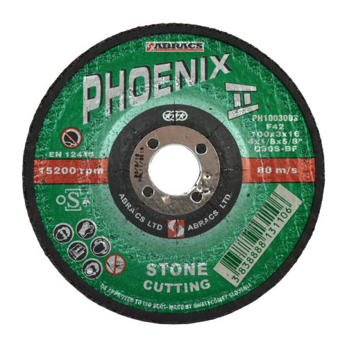 Phoenix II Depressed Centre Masonry Cutting Disc (100 x 3 x 16mm)