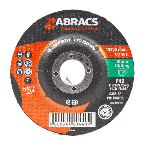 Phoenix II Depressed Centre Masonry Cutting Disc (115 x 3 x 22mm)