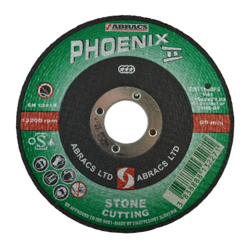 Phoenix II Flat Masonry Cutting Disc (115 x 3 x 16mm)