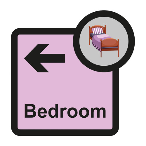 Bedroom arrow left - S/A FMX (305 x 310mm)