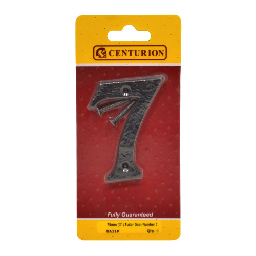 No.7 Door Numerals, Black, 75mm