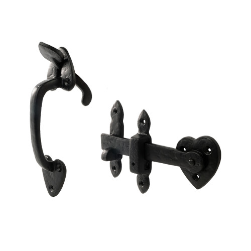 Tudor Style Thumb Latch, Black, 200mm