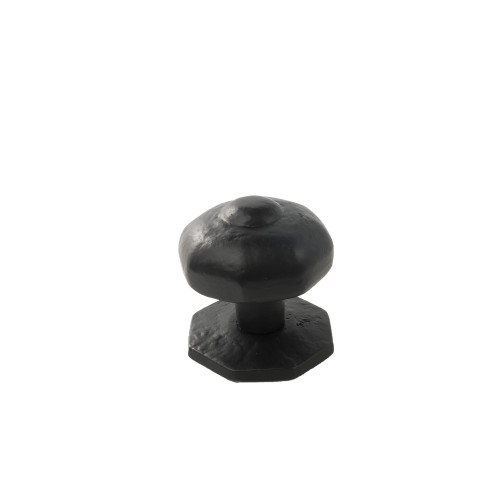 Centre Door Knob, Black, 63mm Dia.