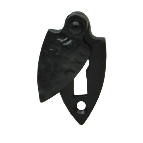 Covered Shield Escutcheon, Black, 55mm Dia.