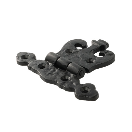 Fleur De Lys Unequal Hinge, Black, 100mm