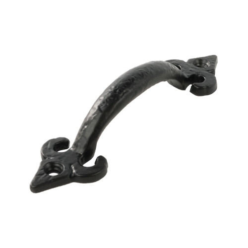 Fleur De Lys Pull Handle, Black, 100mm