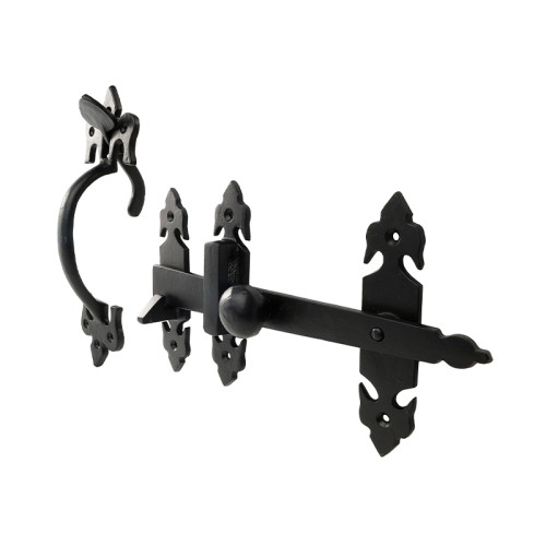Fleur De Lys Suffolk Latch, Black, 250mm