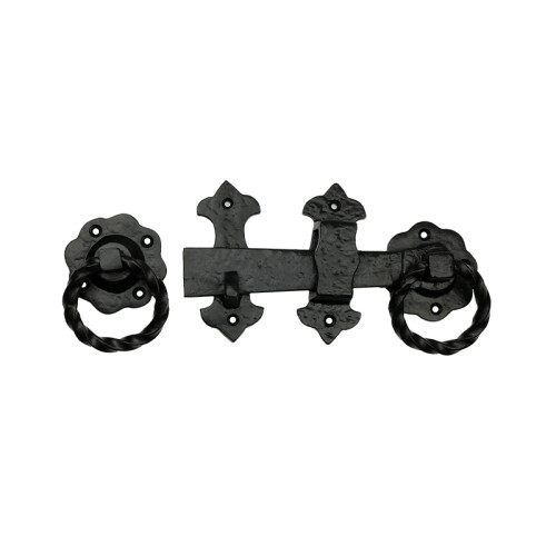 Fleur De Lys Twist Handle Gate Latch, Black, 125mm