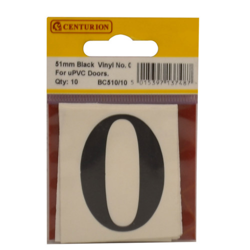 Oldstyle Font Vinyl Number 0 (Pack of 10) BC510/10