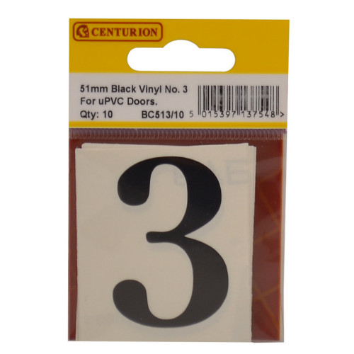 Oldstyle Font Vinyl Number 3 (Pack of 10) BC513/10