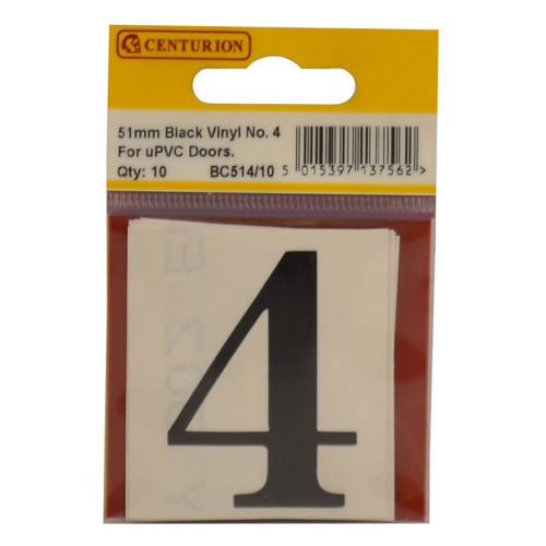 Oldstyle Font Vinyl Number 4 (Pack of 10) BC514/10
