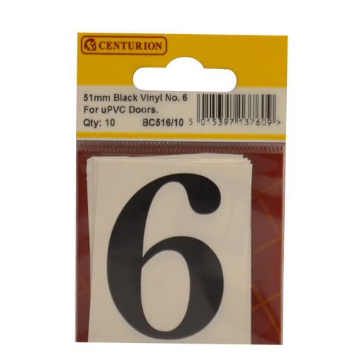 Oldstyle Font Vinyl Number 6 (Pack of 10) BC516/10