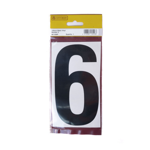 150mm Black Self Adhesive Vinyl Number 6