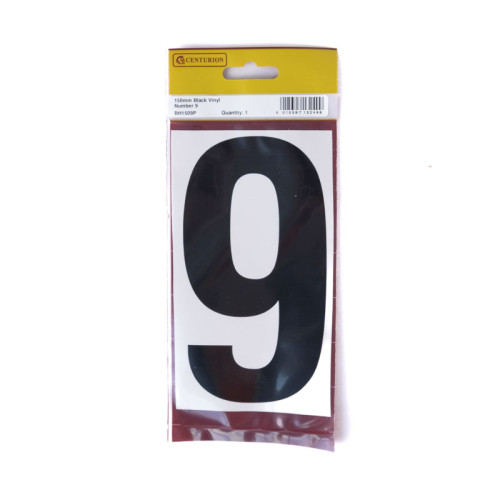 150mm Black Self Adhesive Vinyl Number 9
