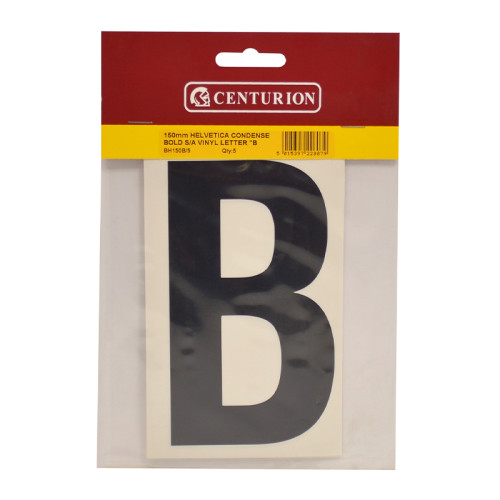 150mm Black Self Adhesive Vinyl Letter B (Pack of 5)