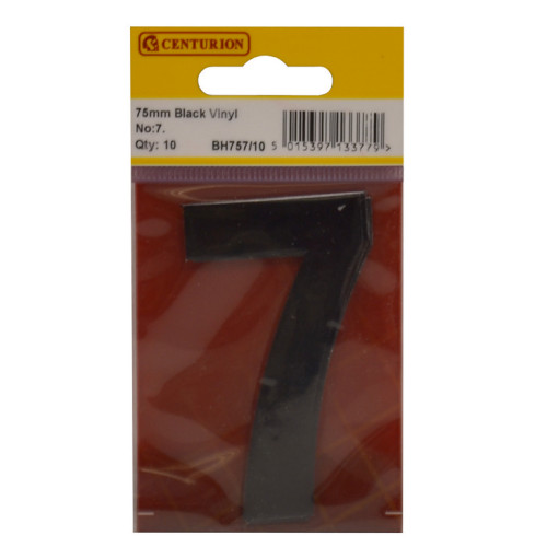 75mm Black Bold Condensed Vinyl Number 7 BH757/10