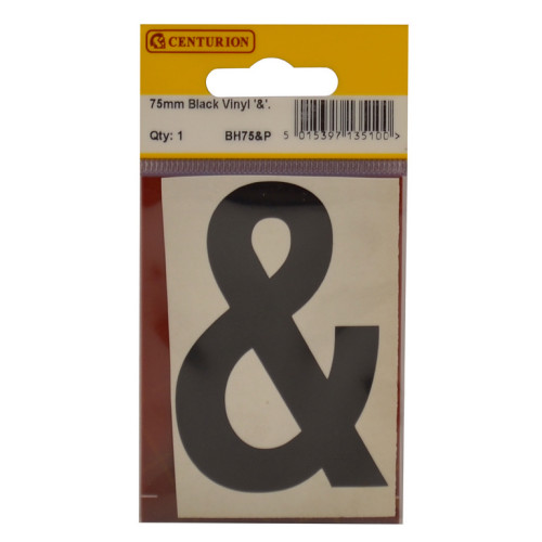 75mm Black Bold Condensed Vinyl Letter & BH75&/10