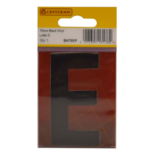 75mm Black Bold Condensed Vinyl Letter E BH75EP