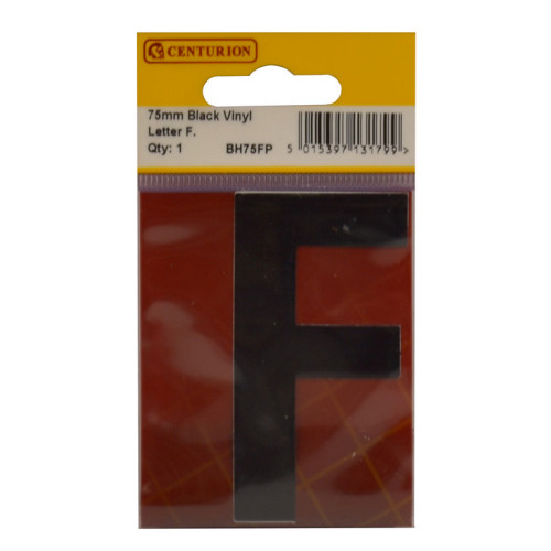 75mm Black Bold Condensed Vinyl Letter F BH75FP