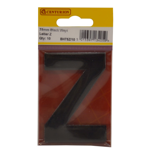 75mm Black Bold Condensed Vinyl Letter Z BH75Z/10