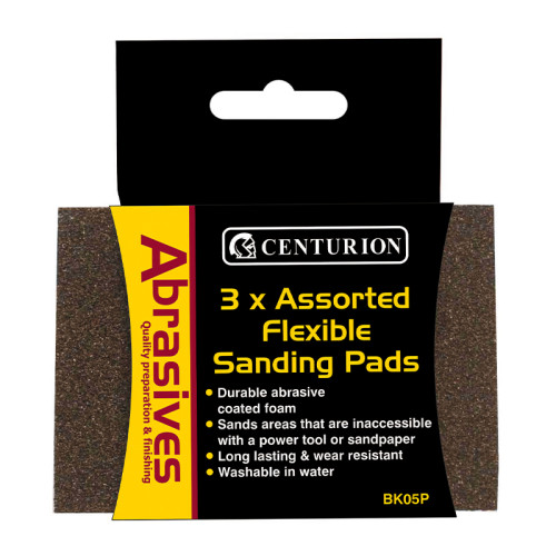 Abrasives Double Sided Sanding Pads, Fine 115 x 140 x 5mm (Pack of 3)
