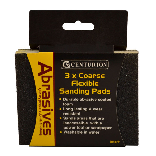 Abrasives Double Sided Sanding Pads, Coarse 115 x 140 x 5mm (Pack of 3)