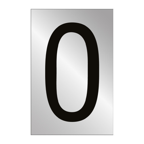 Character '0' - Polished Chrome Effect - 50mm