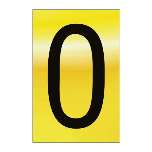 Character '0' - Polished Gold Effect - 50mm