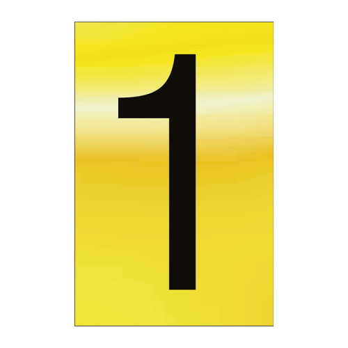 Character '1' - Polished Gold Effect - 50mm