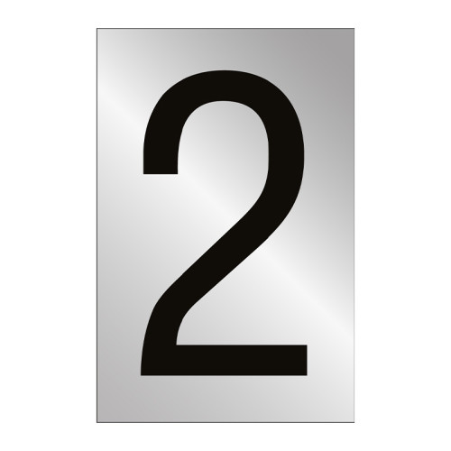 Character '2' - Polished Chrome Effect - 50mm