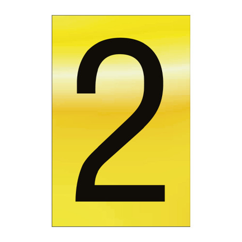 Character '2' - Polished Gold Effect - 50mm