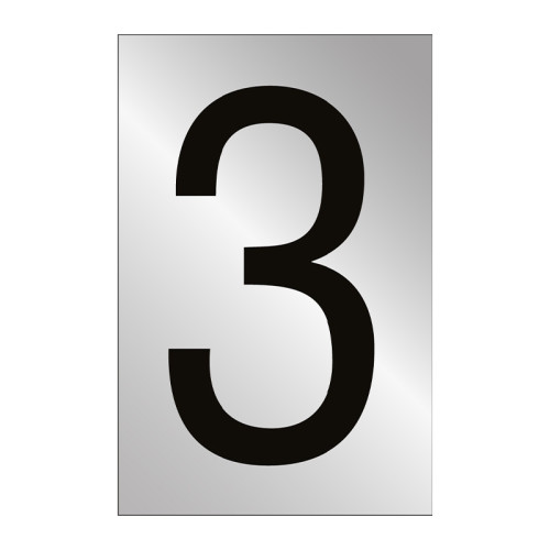 Character '3' - Polished Chrome Effect - 50mm