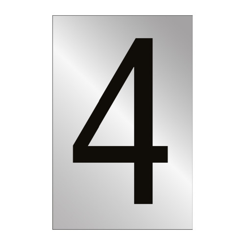 Character '4' - Polished Chrome Effect - 50mm