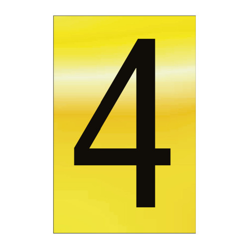 Character '4' - Polished Gold Effect - 50mm