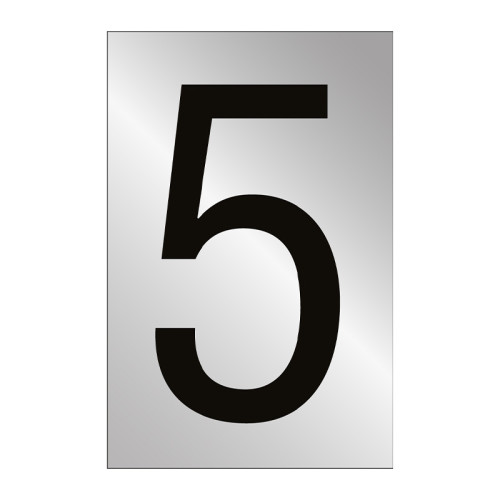 Character '5' - Polished Chrome Effect - 50mm