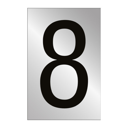 Character '8' - Polished Chrome Effect - 50mm