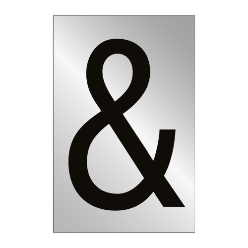 Character '&' - Polished Chrome Effect - 50mm