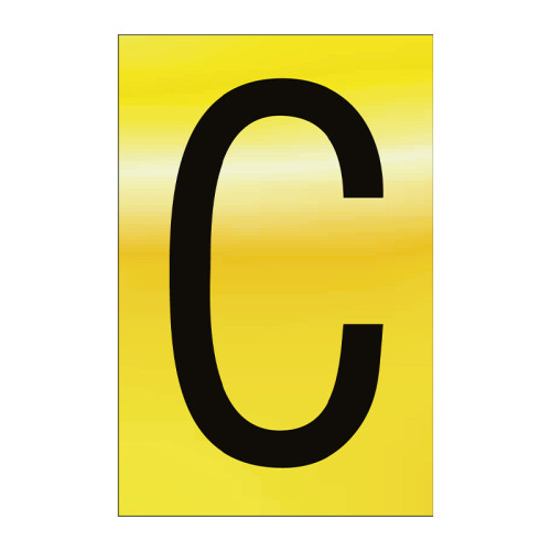 Character 'C' - Polished Gold Effect - 50mm