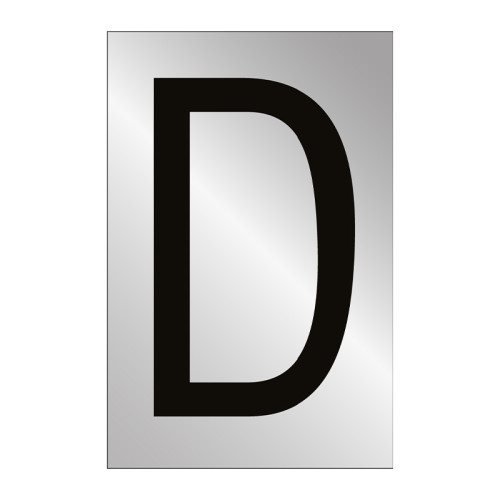 Character 'D' - Polished Chrome Effect - 50mm