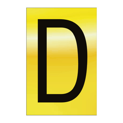 Character 'D' - Polished Gold Effect - 50mm